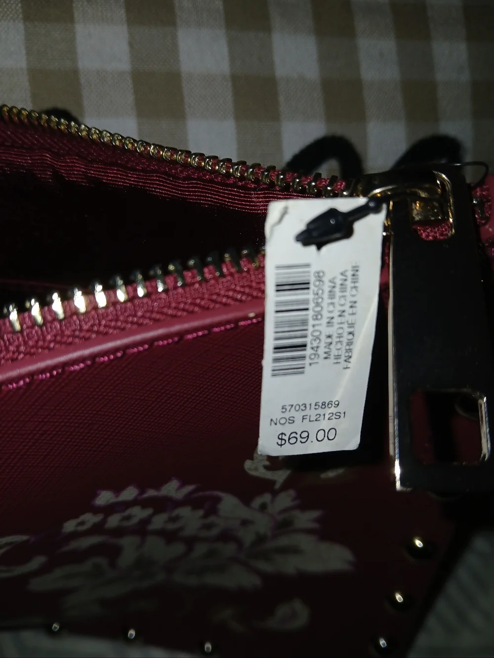 NWT White House Black Market  Floral Faux Leather Envelope Purse w Studs - Picture 7 of 8